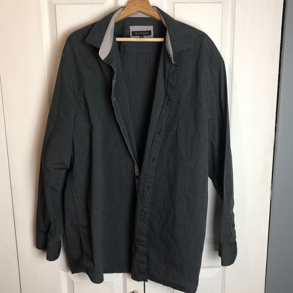 BUY 2 GET 3RD FREE 2XT Black and gray button shirt